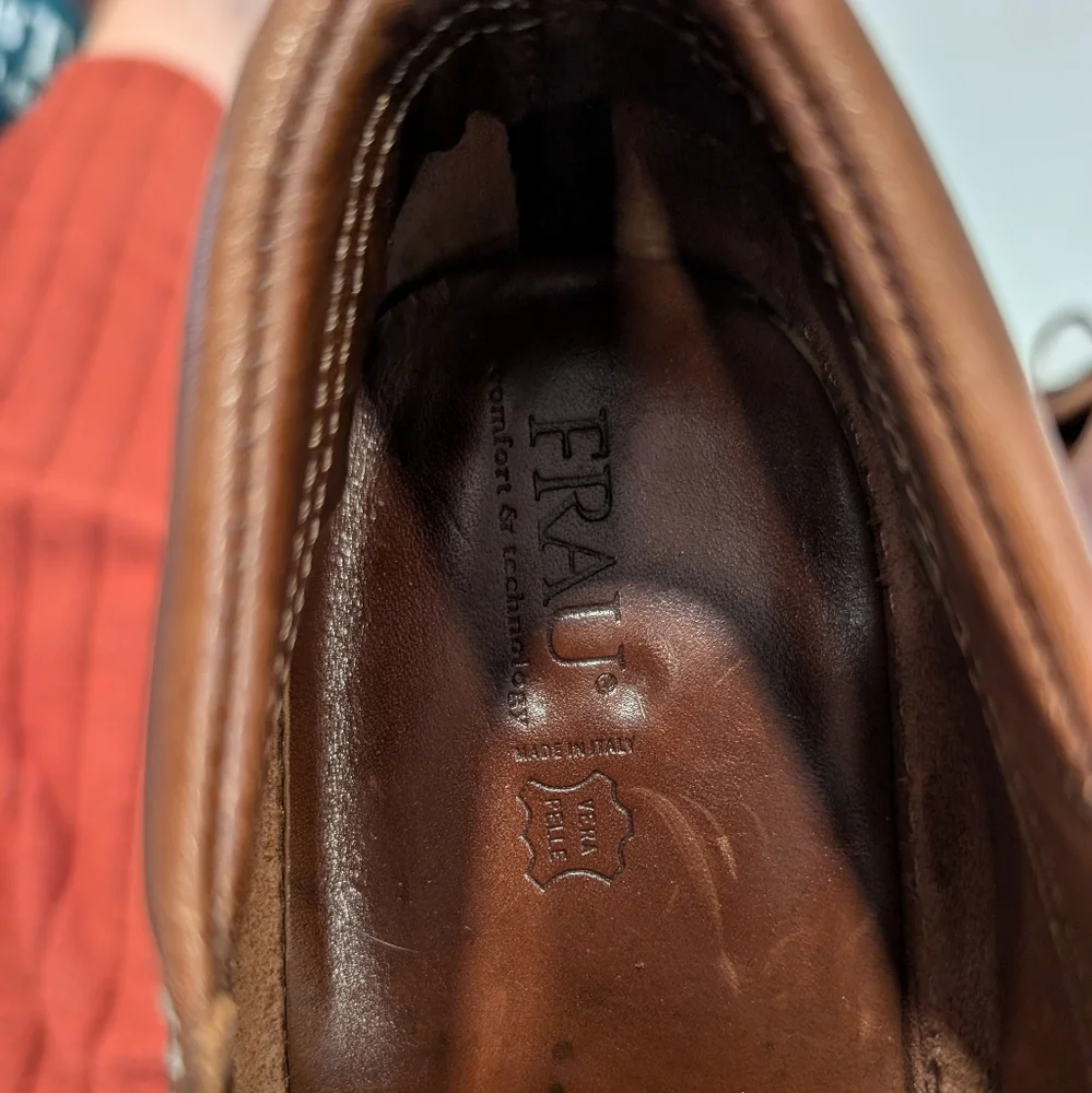 FRAU Made in Italy Brown Leather Men's Oxford Loafer Shoes size 43